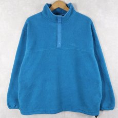 画像1: 80's L.L.Bean USA製 筆記体ロゴ刺繍 ハーフスナップフリースジャケット L (1)