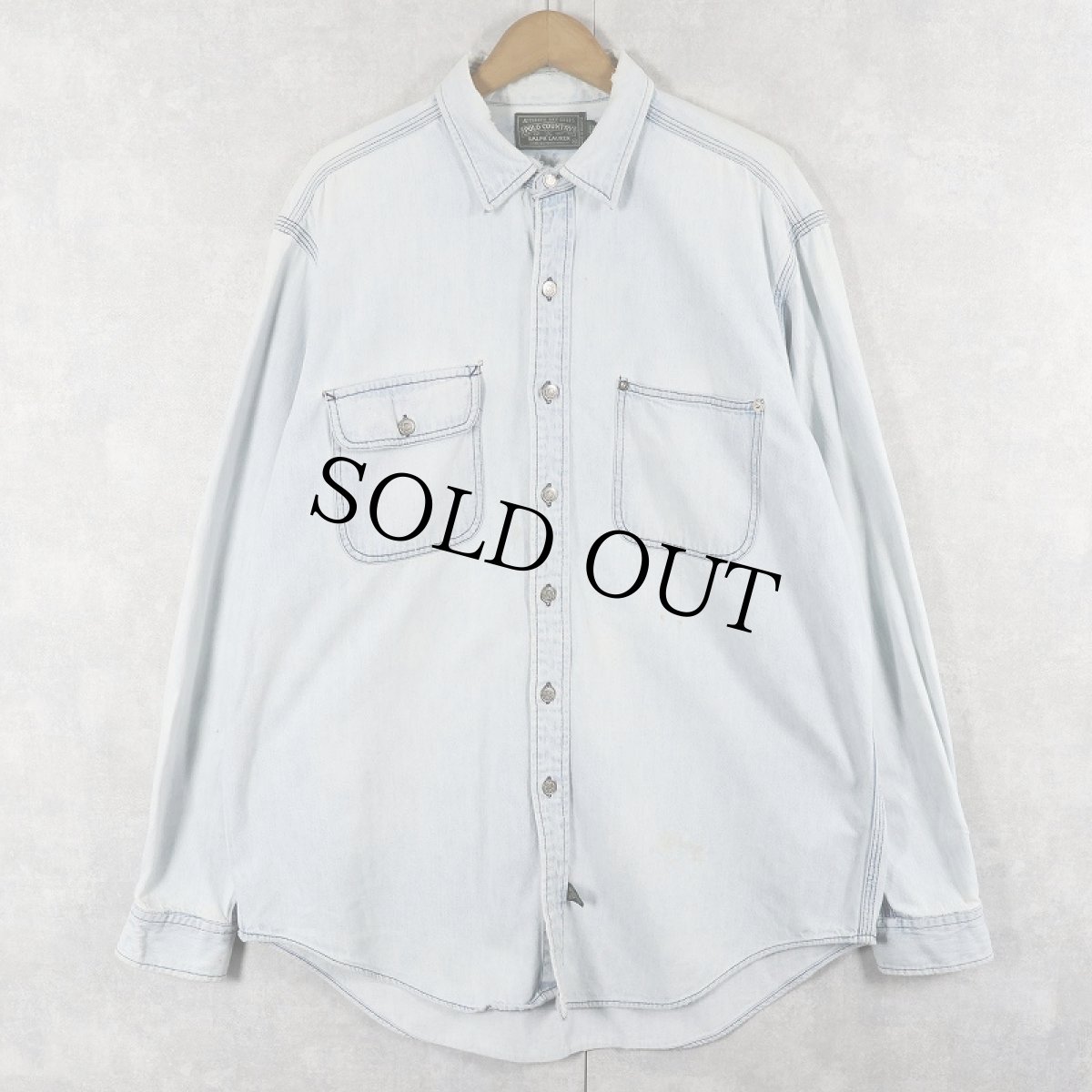 画像1: 80〜90's POLO COUNTRY Ralph Lauren デニムシャツ XL (1)