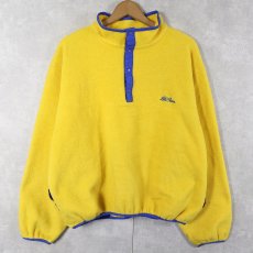 画像1: 80's L.L.Bean USA製 筆記体ロゴ刺繍 ハーフスナップフリースジャケット L (1)