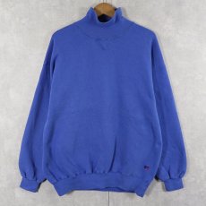 画像1: 90's RUSSELL ATHLETIC USA製 前V タートルネック 無地スウェット XL (1)