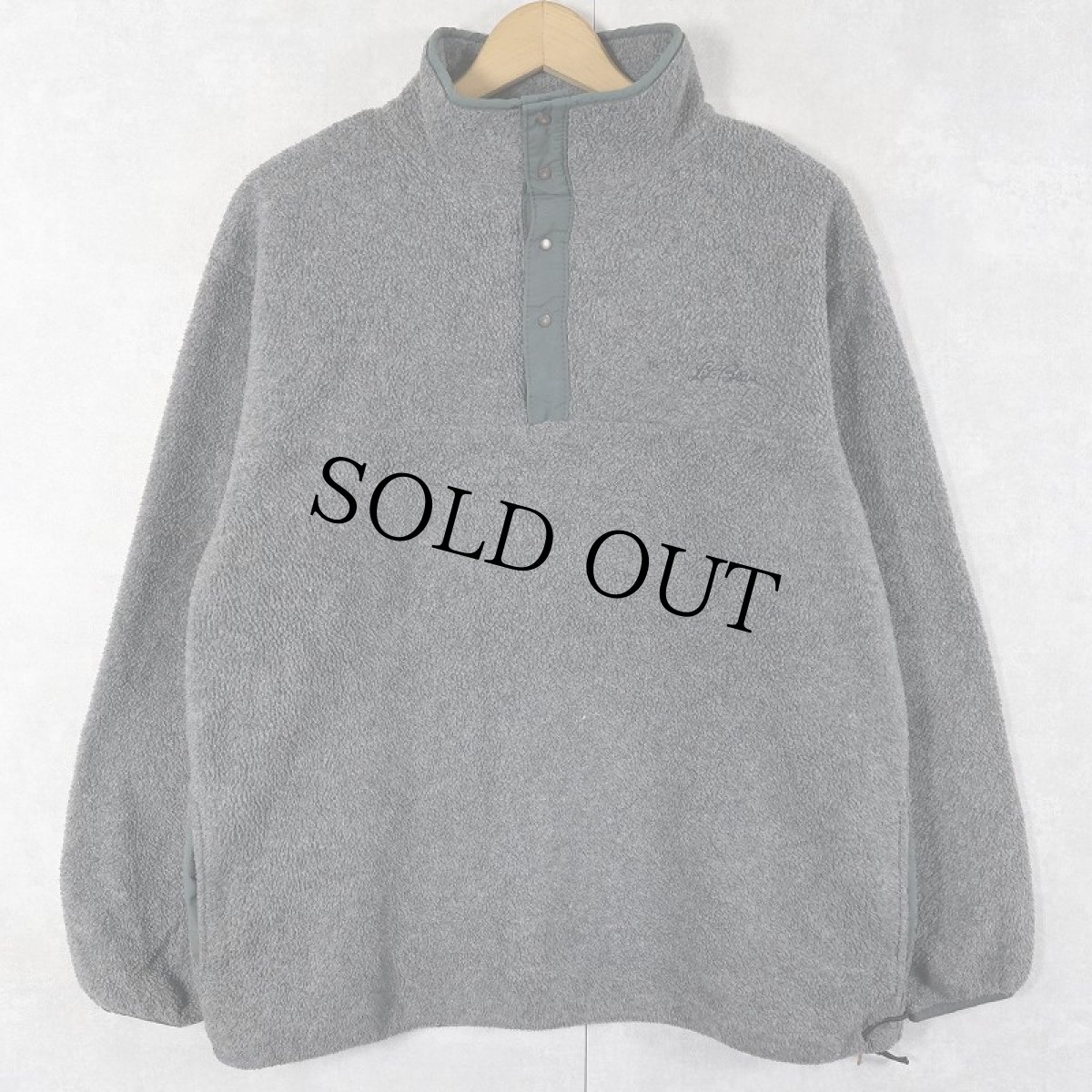 画像1: 80's L.L.Bean 筆記体ロゴ刺繍 ハーフスナップフリースジャケット (1)