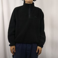 画像2: 80's L.L.Bean 筆記体ロゴ刺繍 ハーフスナップフリースジャケット BLACK (2)