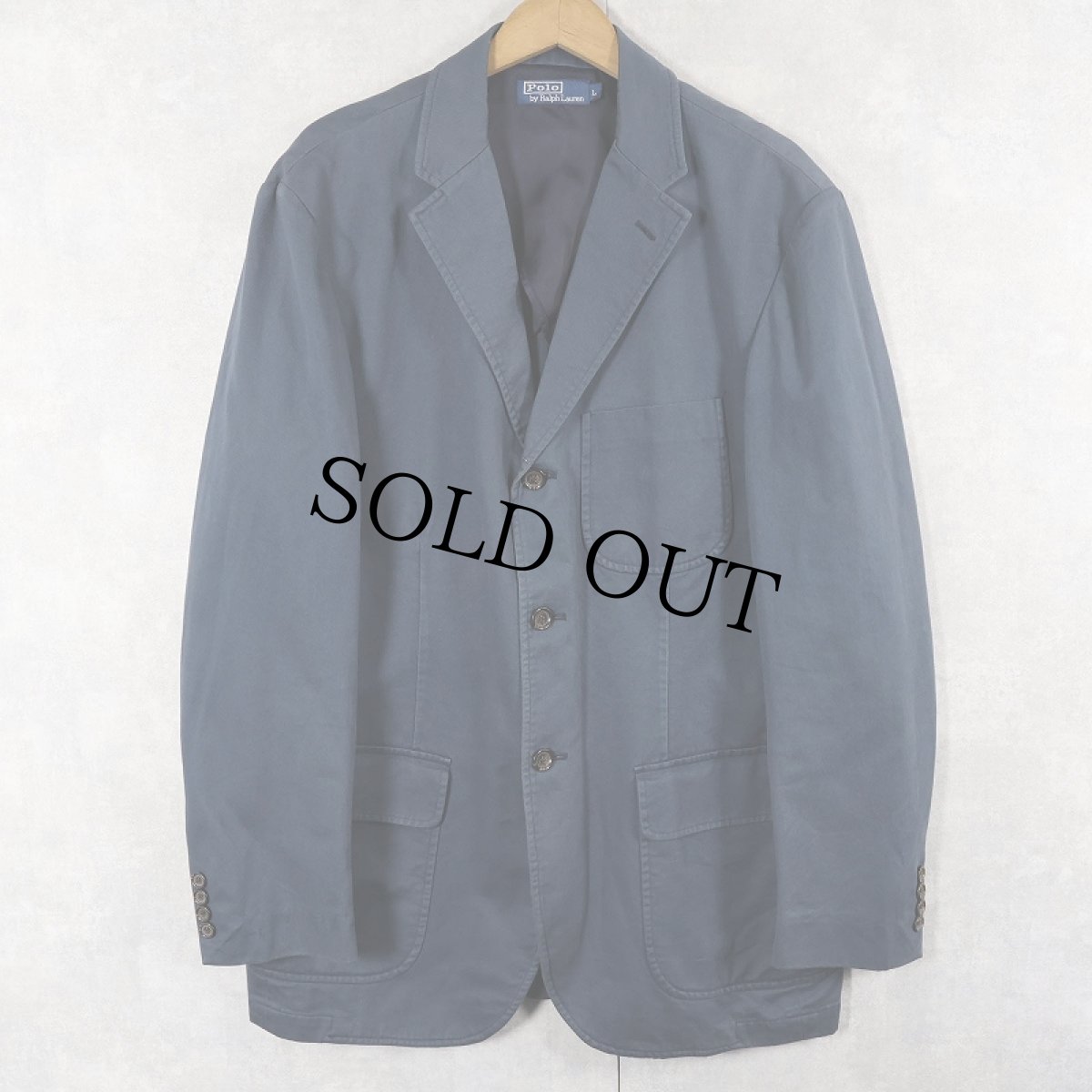 画像1: POLO Ralph Lauren コットンテーラードジャケット NAVY L (1)