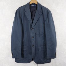画像1: POLO Ralph Lauren コットンテーラードジャケット NAVY L (1)