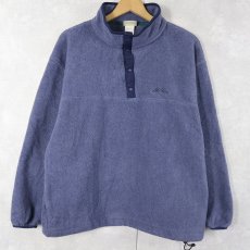 画像1: 80's L.L.Bean 筆記体ロゴ刺繍 ハーフスナップフリースジャケット (1)