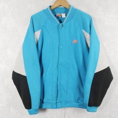 画像1: 90's NIKE 銀タグ 中綿入り スウェットスタジャン L (1)