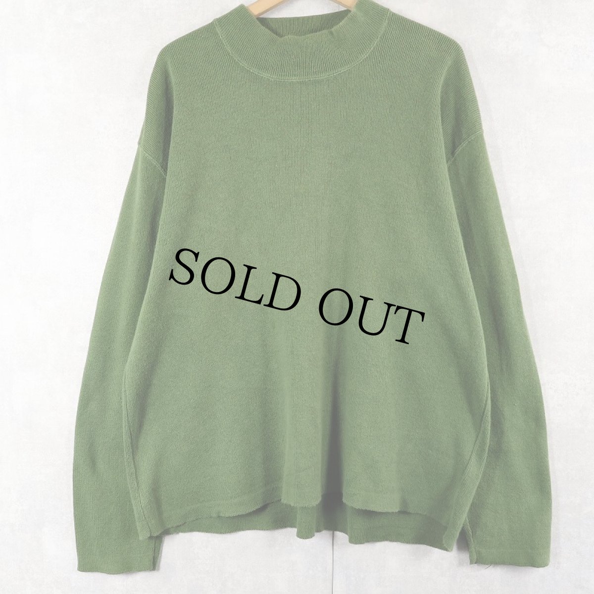 画像1: 90's J.CREW USA製 モックネック コットンニットセーター L (1)