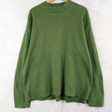 画像1: 90's J.CREW USA製 モックネック コットンニットセーター L (1)