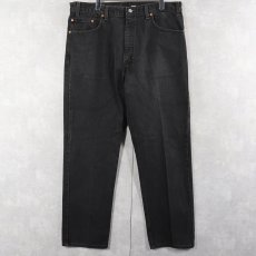 画像2: 2000's Levi's 505 REGULAR FIT STRAIGHT LEG USA製 "サルファブラック" ブラックデニムパンツ W33 (2)