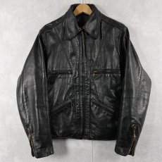 画像1: 707s VANSON Associates シングルライダースジャケット BLACK size40 (1)
