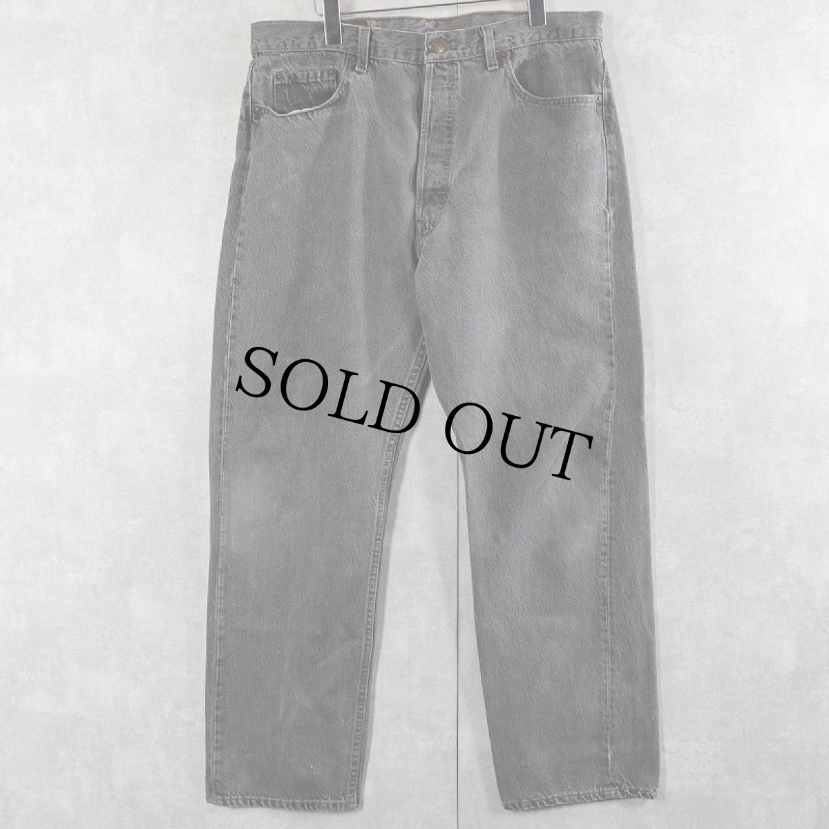 画像1: 90's Levi's 501 USA製 先染め ブラックデニムパンツ W35 (1)