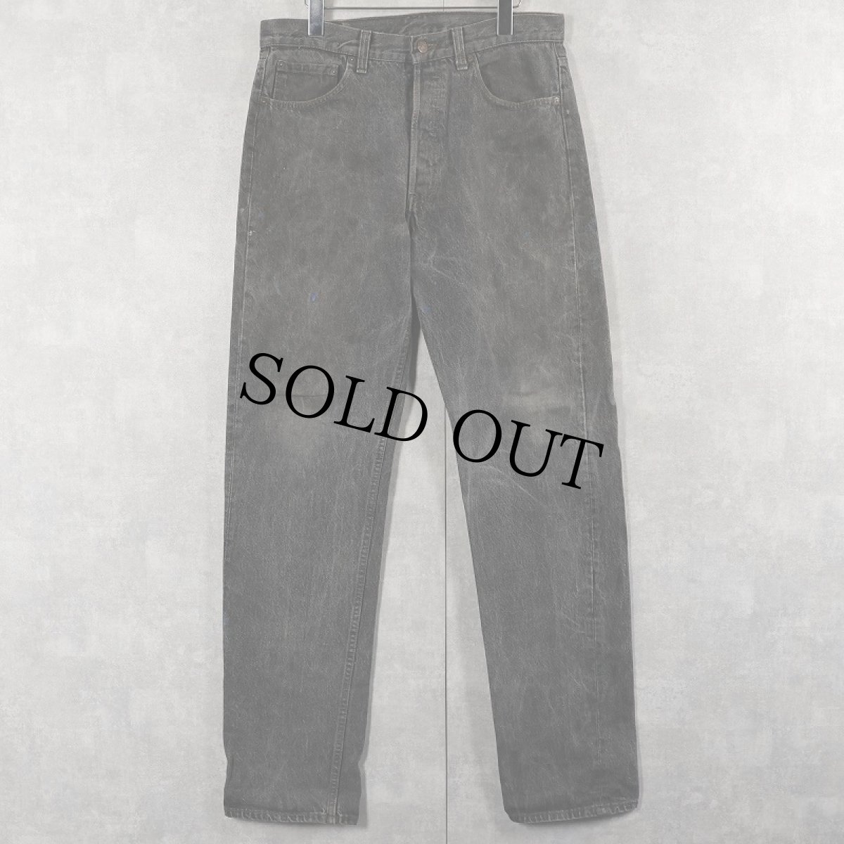 画像1: 90's Levi's 501 USA製 先染め ブラックデニムパンツ W33 (1)