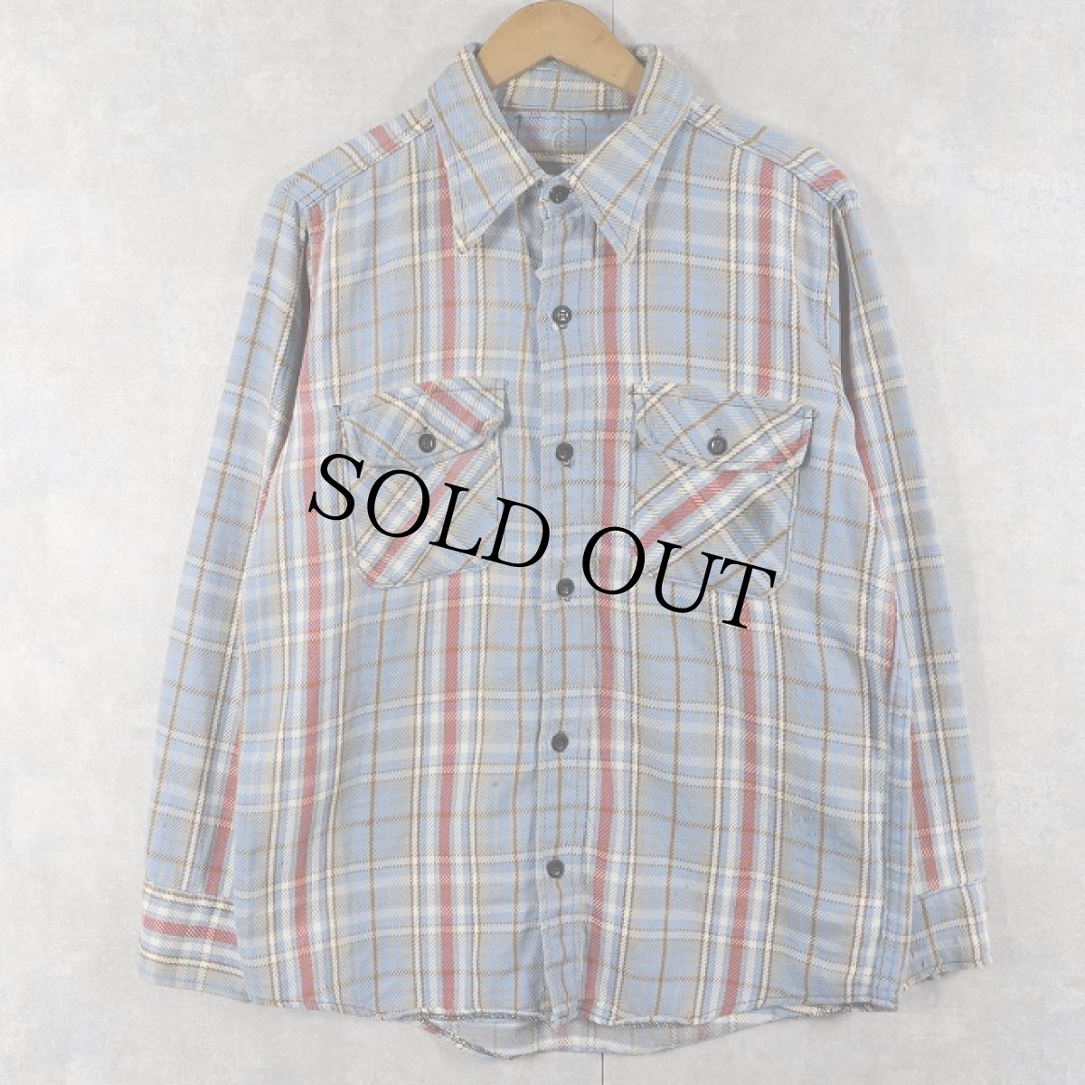 画像1: 70's チェック柄 ヘビーネルシャツ  (1)