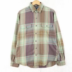 画像1: POLO Ralph Lauren チェック柄 ライトネルシャツ M (1)