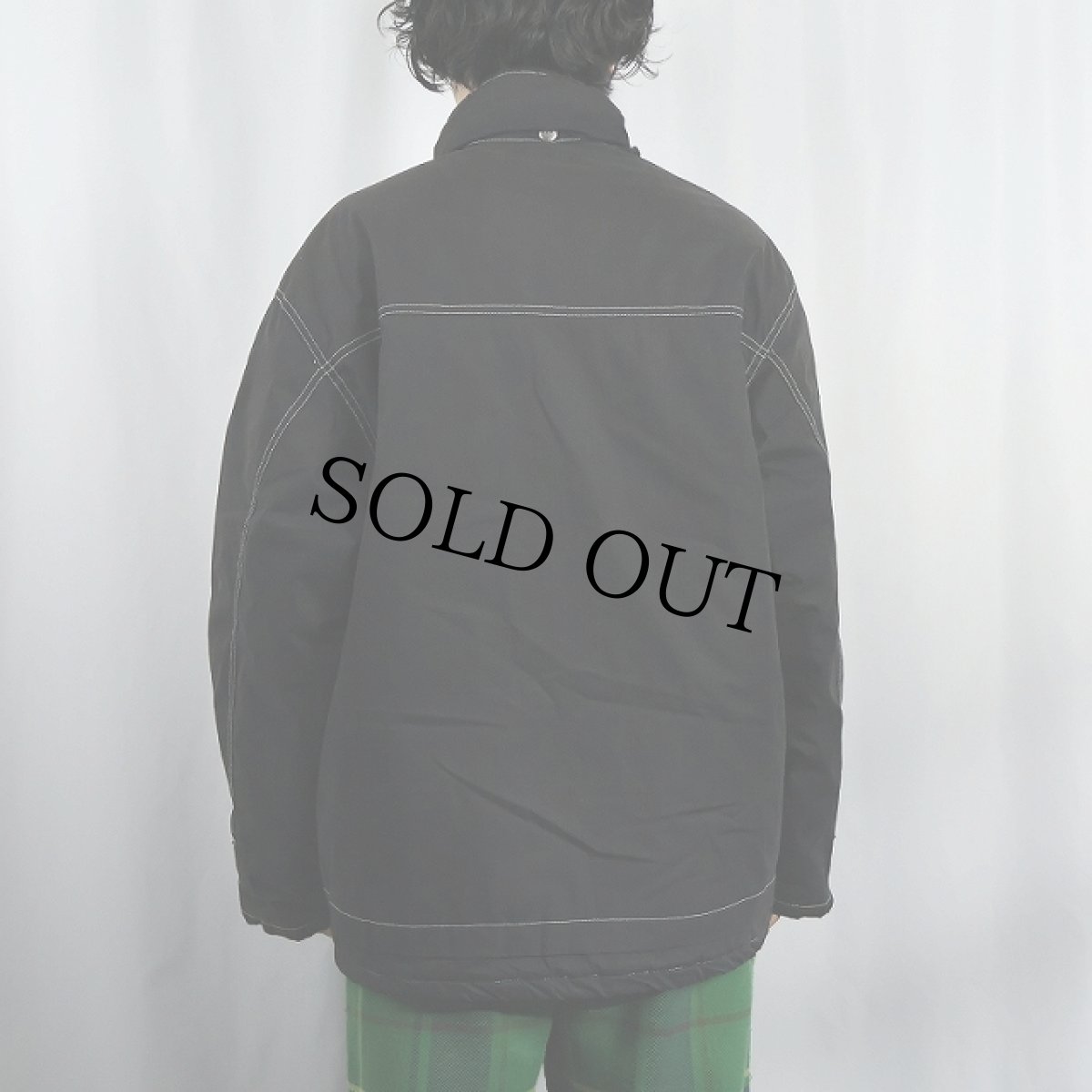 画像4: 90's〜 COLD COMPANY ITALY製 ステッチデザイン 中綿入りジャケット BLACK M (4)