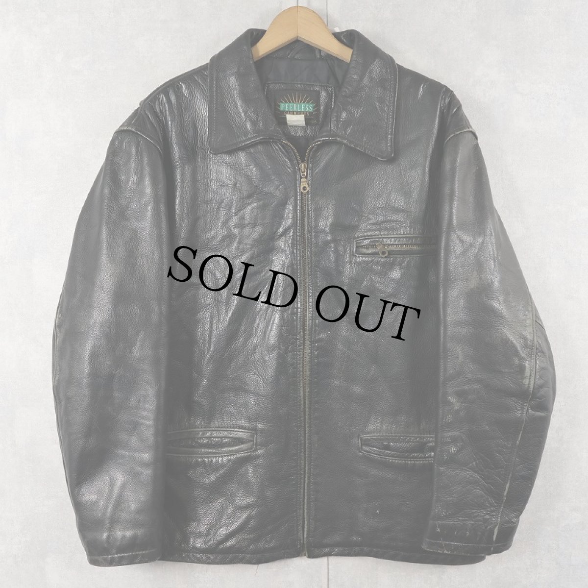 画像1: 90's PEERLESS CANADA製 レザージャケット BLACK SIZE40 (1)