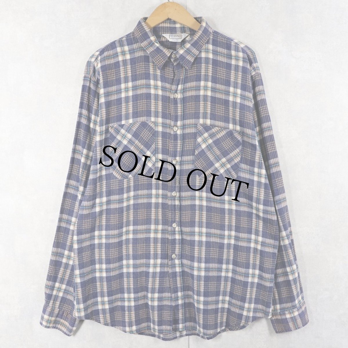 画像1: 70〜80's FIVE BROTHERS USA製 チェック柄 ライトネルシャツ XL (1)