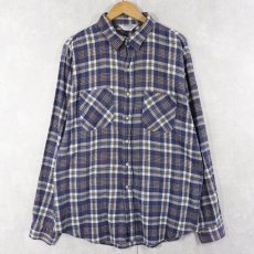 画像1: 70〜80's FIVE BROTHERS USA製 チェック柄 ライトネルシャツ XL (1)