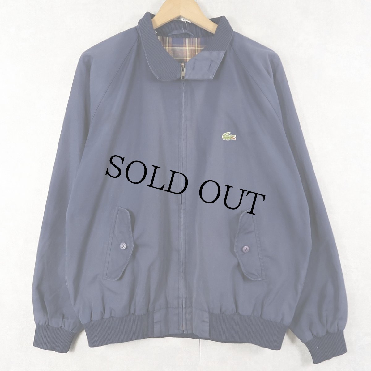 画像1: 80's IZOD LACOSTE コットン×ポリエステル スイングトップ NAVY L (1)