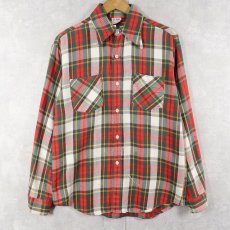 画像1: 70's JCPenney BIGMAC チェック柄 ヘビーネルシャツ M (1)