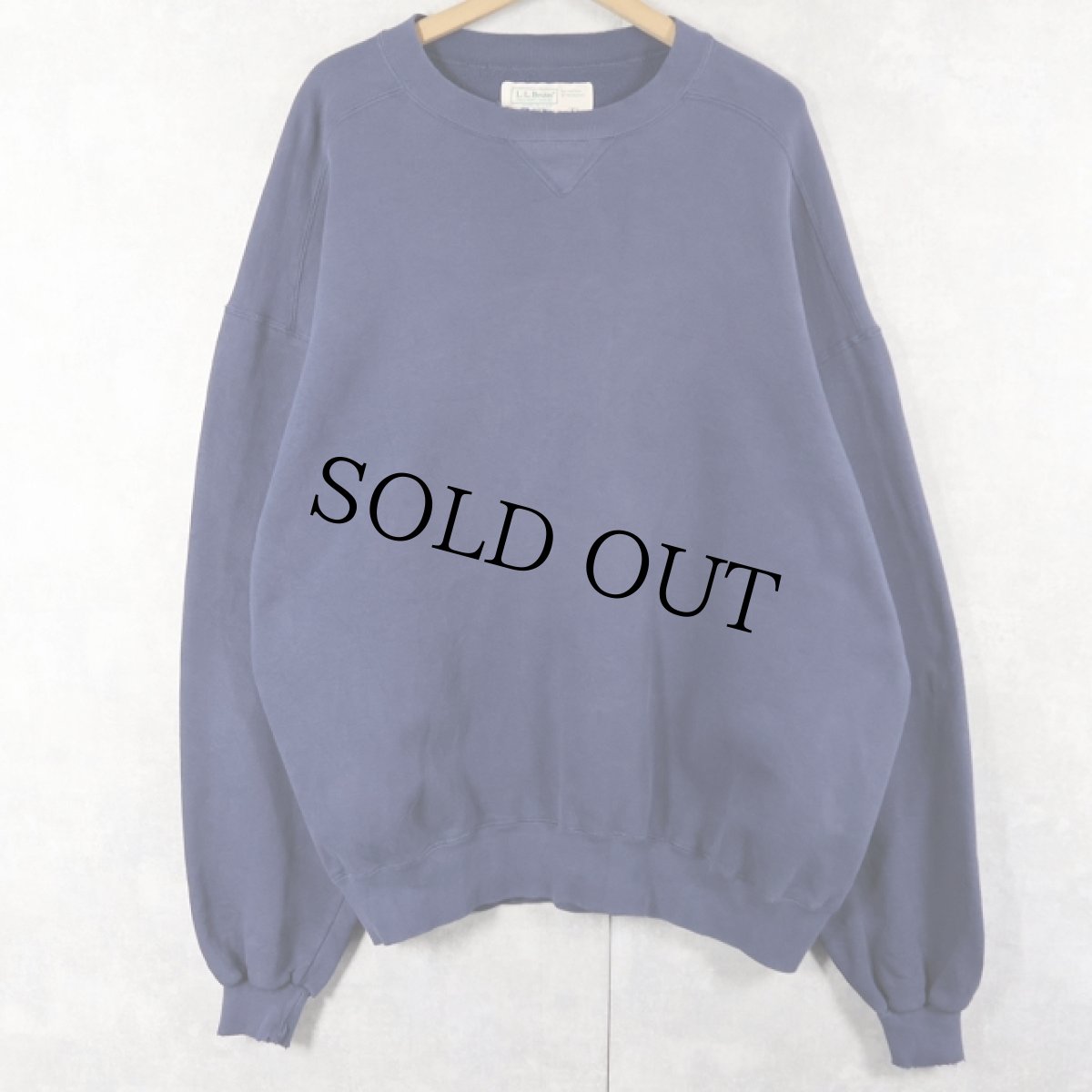 画像1: 90's L.L.Bean by RUSSELL ATHLETIC USA製 前V 無地スウェット NAVY XL (1)