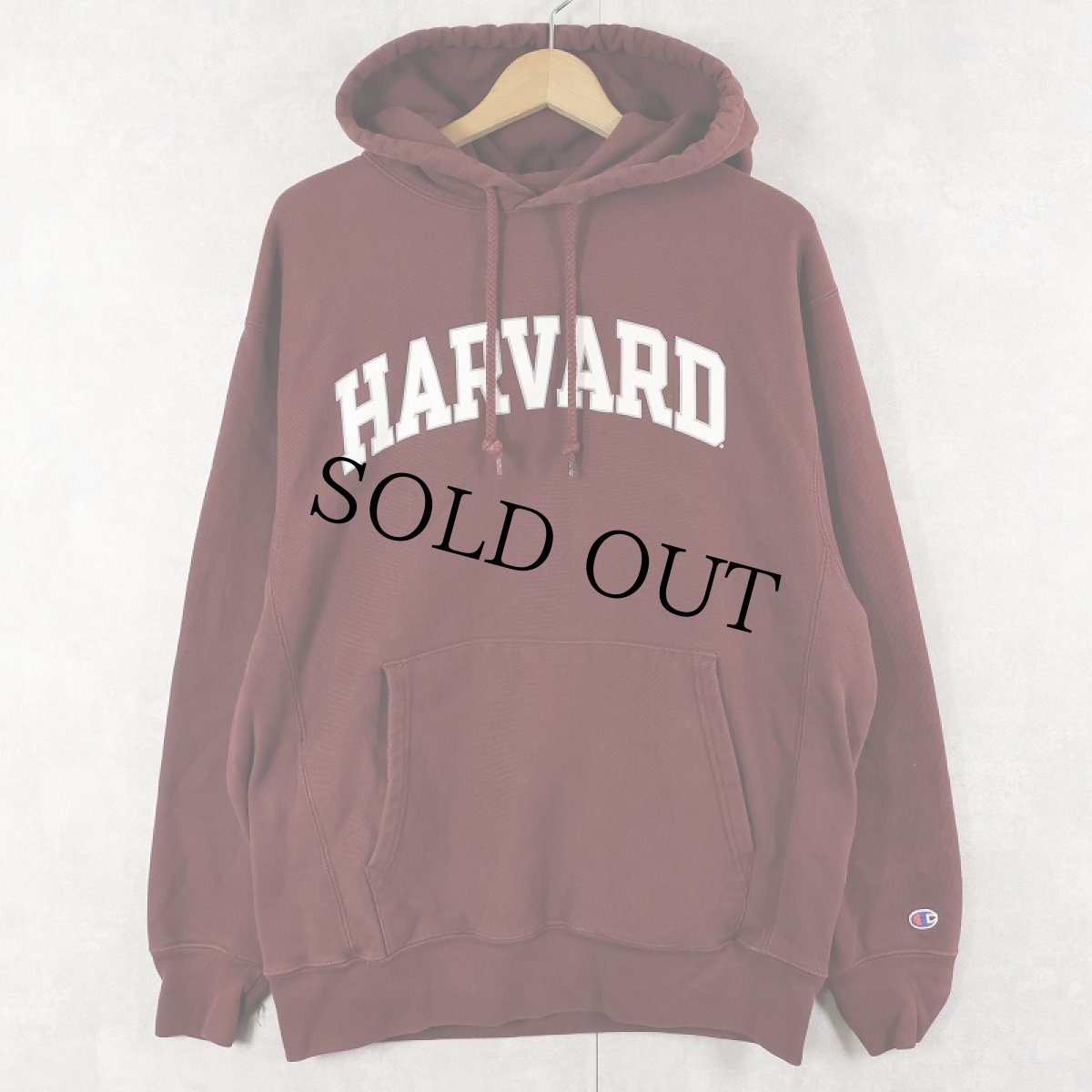 画像1: Champion ORIGONAL REVERSE WEAVE "HARVARD" プリントスウェットフーディー M  (1)