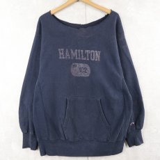 画像1: Champion REVERSE WEAVE "HAMILTON" カットオフ プリントスウェット NAVY  (1)
