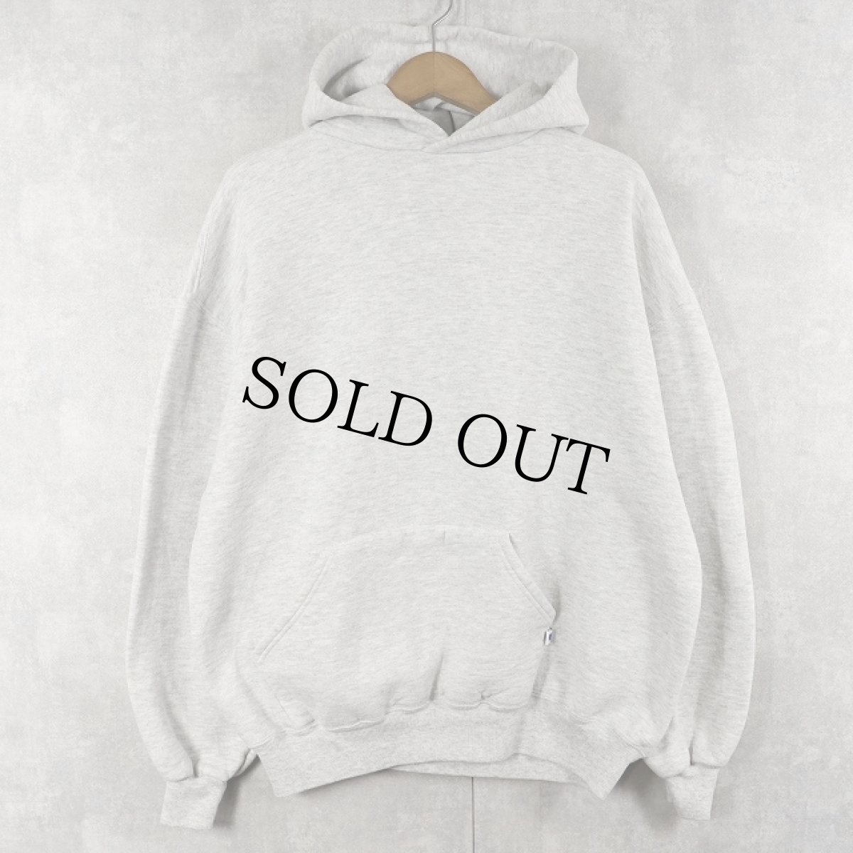 画像1: 90's RUSSELL ATHLETIC USA製 無地スウェットフーディー XL (1)