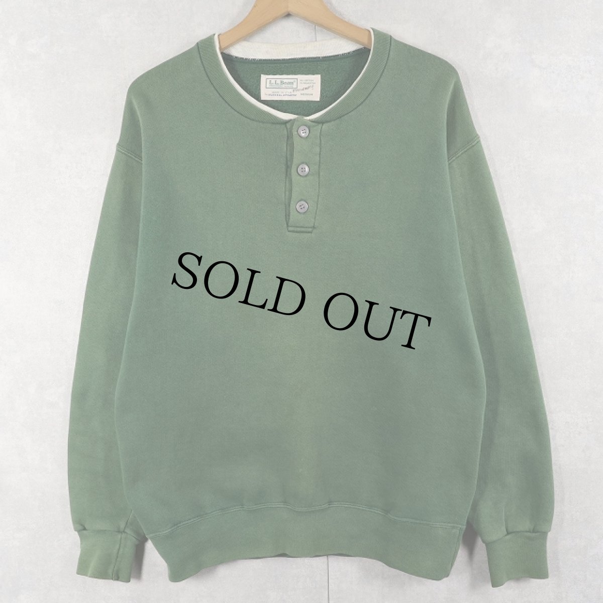 画像1: 90's L.L.Bean by RUSSELL ATHLETIC USA製 ヘンリーネック 無地スウェット M (1)