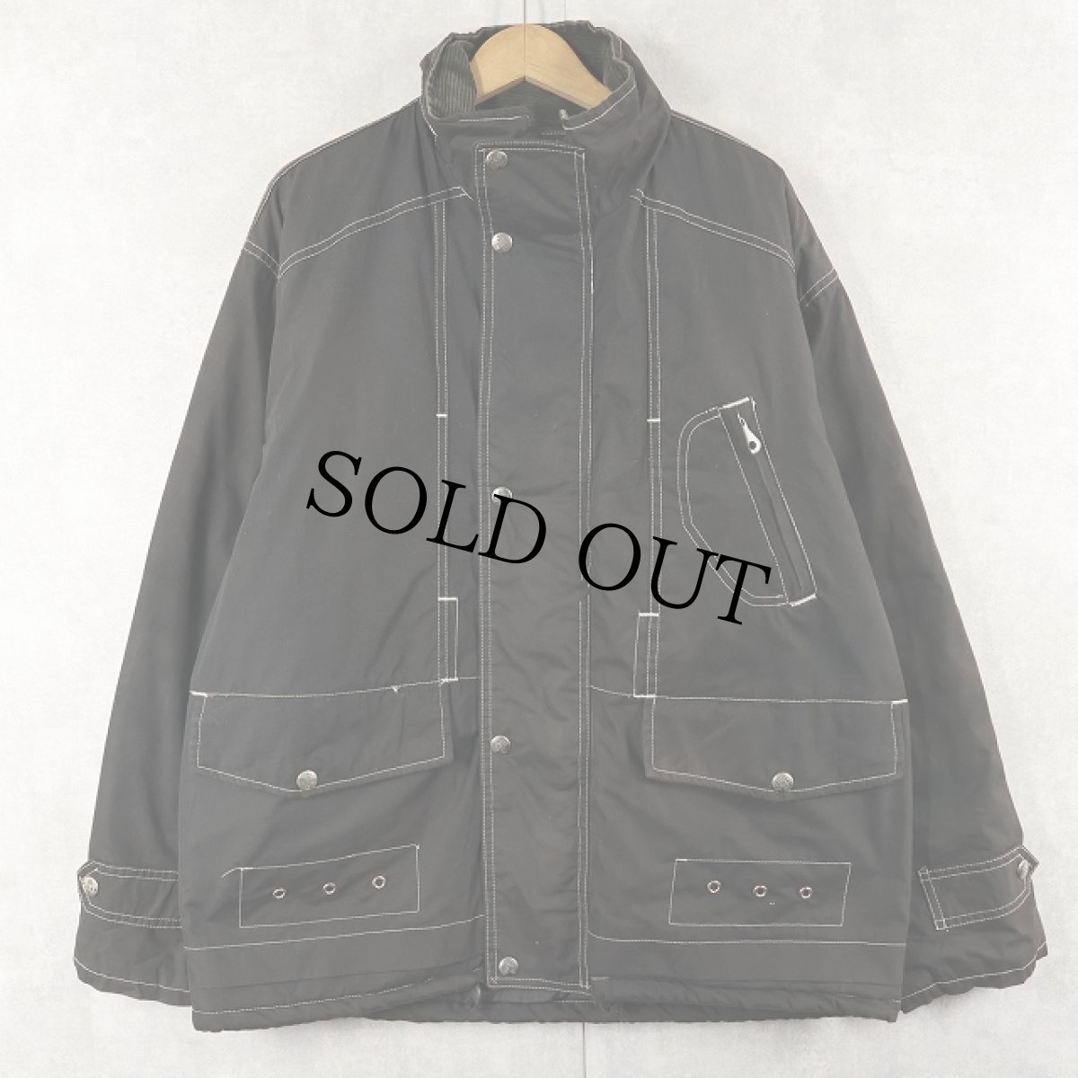 画像2: 90's〜 COLD COMPANY ITALY製 ステッチデザイン 中綿入りジャケット BLACK M (2)