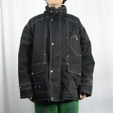 画像3: 90's〜 COLD COMPANY ITALY製 ステッチデザイン 中綿入りジャケット BLACK M (3)