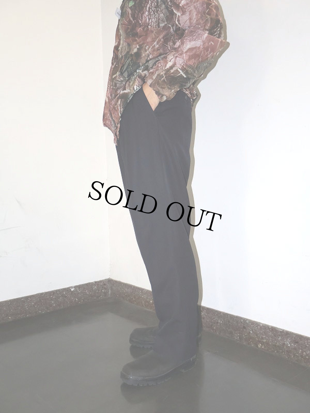 画像2: 80's im MIYAKE DESIGH STUDIO 2タック ウールスラックス DARK NAVY W29 (2)