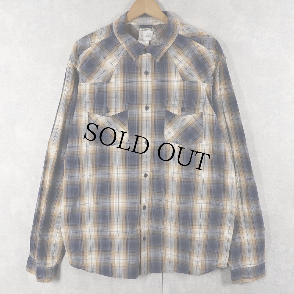 画像1: 2011AW Patagonia "ORGANIC COTTON" オンブレーチェック柄 コットンシャツ L (1)