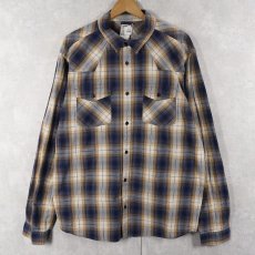 画像1: 2011AW Patagonia "ORGANIC COTTON" オンブレーチェック柄 コットンシャツ L (1)