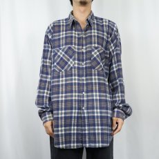画像2: 70〜80's FIVE BROTHERS USA製 チェック柄 ライトネルシャツ XL (2)