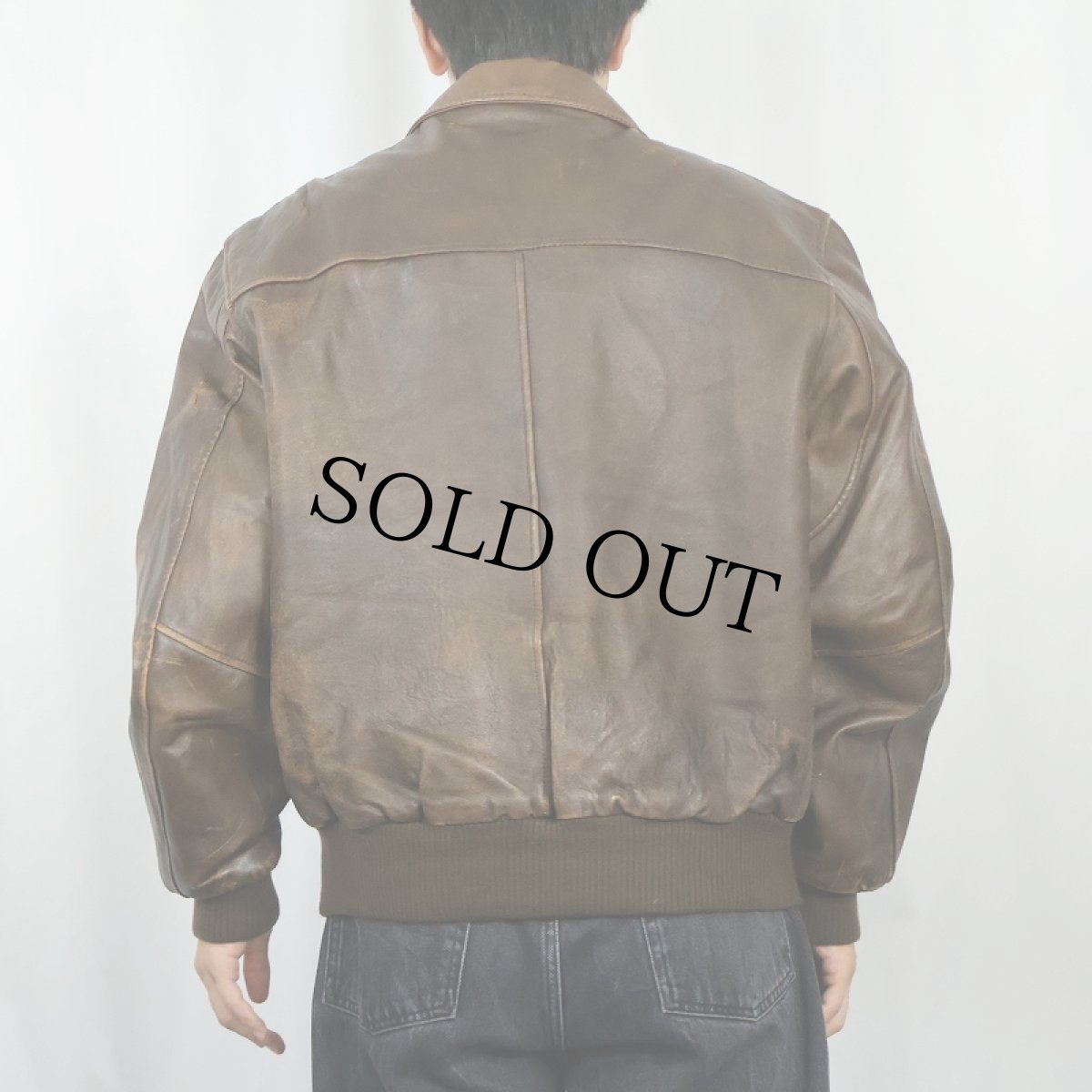 画像3: 90's ST JOHN'S BAY A-2 TYPE KOREA製 レザーフライトジャケット SIZE42 (3)