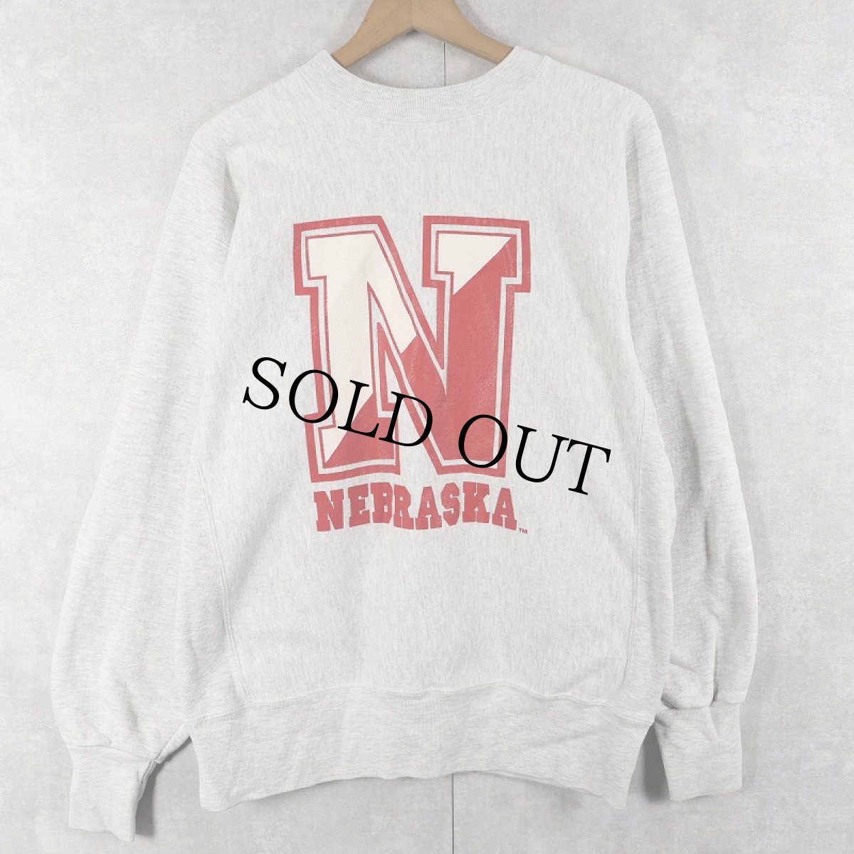 画像1: 90's The Cotton Exchange USA製 "NEBRASKA" REVERSE WEAVE TYPE プリントスウェット XL (1)