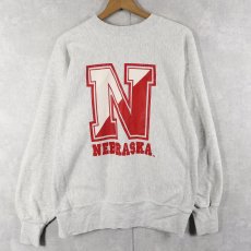 画像1: 90's The Cotton Exchange USA製 "NEBRASKA" REVERSE WEAVE TYPE プリントスウェット XL (1)