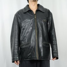 画像2: 90's PEERLESS CANADA製 レザージャケット BLACK SIZE40 (2)