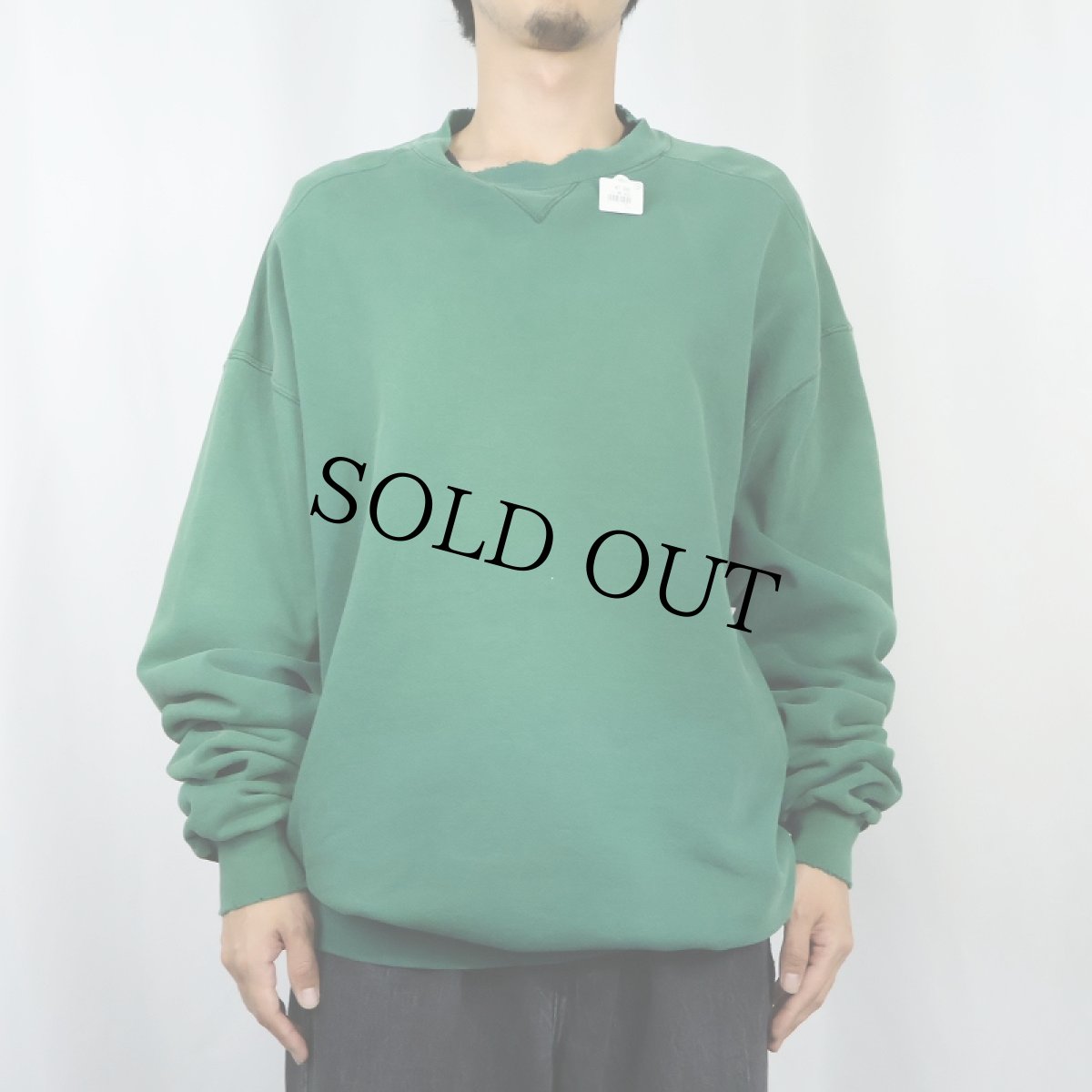 画像2: 90's L.L.Bean by RUSSELL ATHLETIC USA製 前V 無地スウェット XL (2)