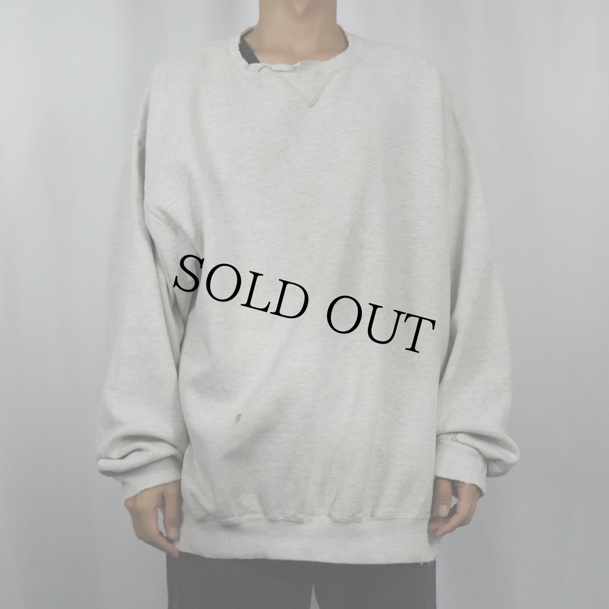 画像2: 90's L.L.Bean by RUSSELL ATHLETIC USA製 前V 無地スウェット XL (2)