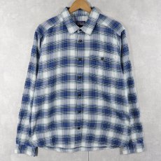 画像1: 2020SS Patagonia "ORGANIC COTTON" 猫目ボタン オンブレーチェック柄 コットンシャツ M (1)