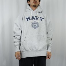 画像2: 90's The Game REVERSE WEAVE TYPE USA製 "NAVY" プリントスウェットフーディー 3X (2)