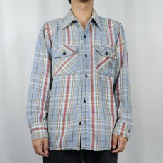 画像2: 70's チェック柄 ヘビーネルシャツ  (2)