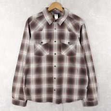 画像1: 2011AW Patagonia "ORGANIC COTTON" オンブレーチェック柄 コットンシャツ M (1)