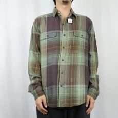 画像2: POLO Ralph Lauren チェック柄 ライトネルシャツ M (2)