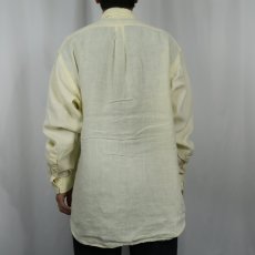 画像3: Ralph Lauren "BLAKE" ロゴ刺繍 リネンボタンダウンシャツ L (3)