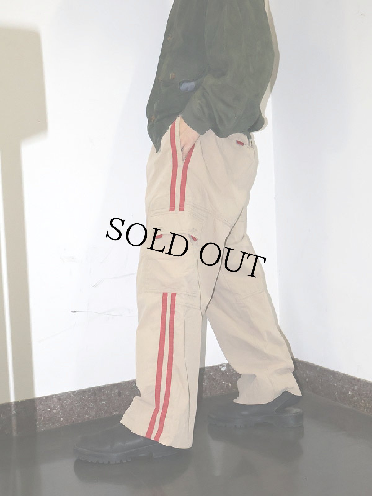 画像1: P-TEX サイドライン コットンナイロンカーゴパンツ L (1)