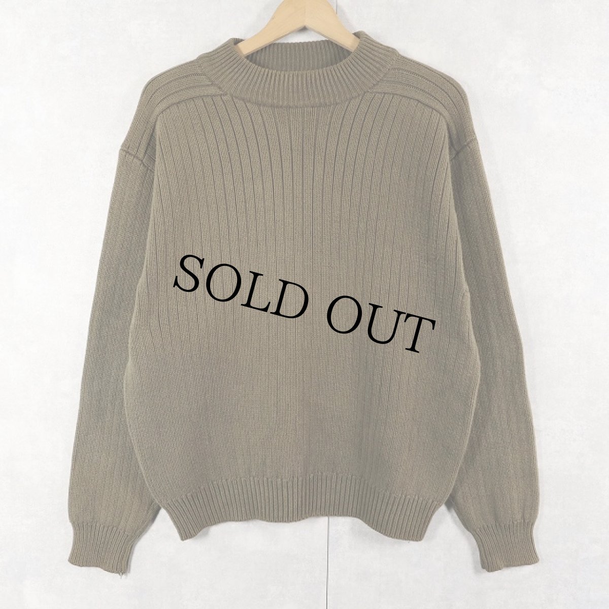 画像1: 80〜90's BANANA REPUBLIC モックネック コットンニットセーター S (1)