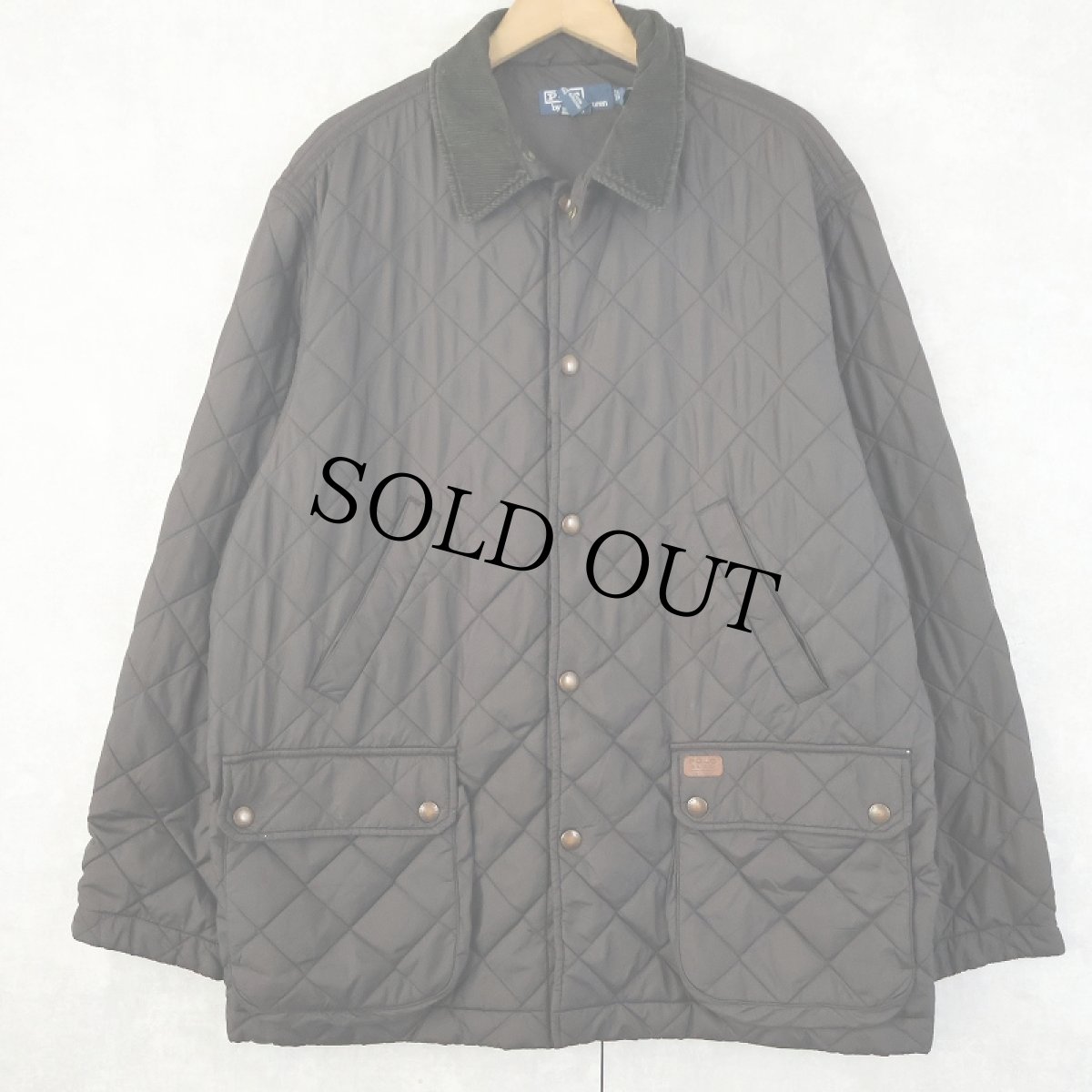 画像1: POLO Ralph Lauren キルティング ハンティングジャケット BLACK L (1)